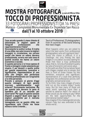 Dal 01 al 10 ottobre 2019 TOCCO DI PROFESSIONISTA 